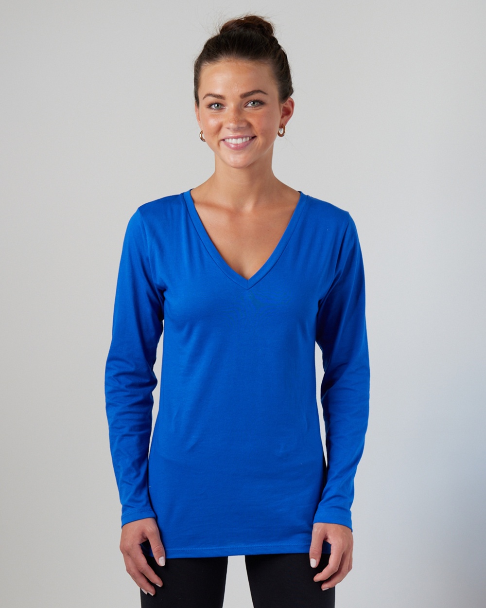 Ladies Long Sleeve V-Neck - Image 5